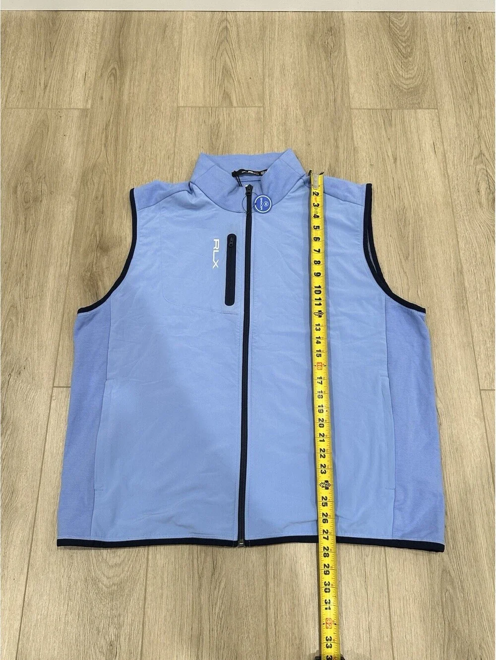 NWT Ralph Lauren RLX Golf Full Zip Wicking Stretch Vest Blue Men's Size 2XL